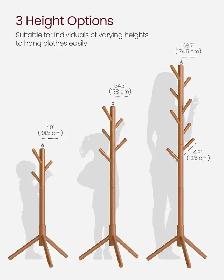 VASAGLE Solid Wood Coat Rack – Caramel Brown - Photo 5