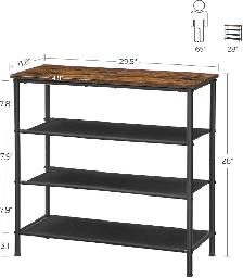 Industrial 4-Tier Shoe Rack – Rustic Storage Organizer - Photo 3