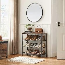 Industrial 4-Tier Shoe Rack – Rustic Storage Organizer - Photo 4