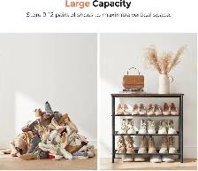 Industrial 4-Tier Shoe Rack – Rustic Storage Organizer - Photo 8