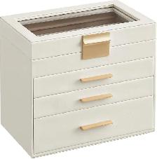 SONGMICS GISELLA Jewelry Box – Cloud White & Gold