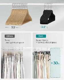 SONGMICS Velvet Slim Hangers – 50 Pack (Ink Black) - Photo 4