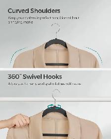 SONGMICS Velvet Slim Hangers – 50 Pack (Ink Black) - Photo 7