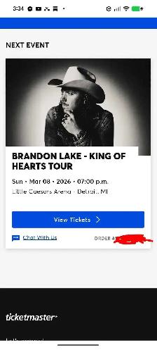 Brandon Lake Concert 2 Tickets March 8 Detroit