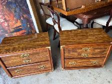 Free delivery used Vintage Campaign Style Nightstand