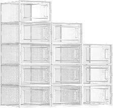 SONGMICS 12-Pack Stackable Shoe Storage Boxes