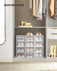 SONGMICS 12-Pack Stackable Shoe Storage Boxes - Photo 2