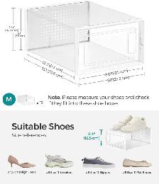 SONGMICS 12-Pack Stackable Shoe Storage Boxes - Photo 5