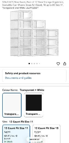 SONGMICS 12-Pack Stackable Shoe Storage Boxes - Photo 8