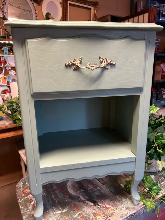 "Seafoam Green" 1-Drawer Nightstand.