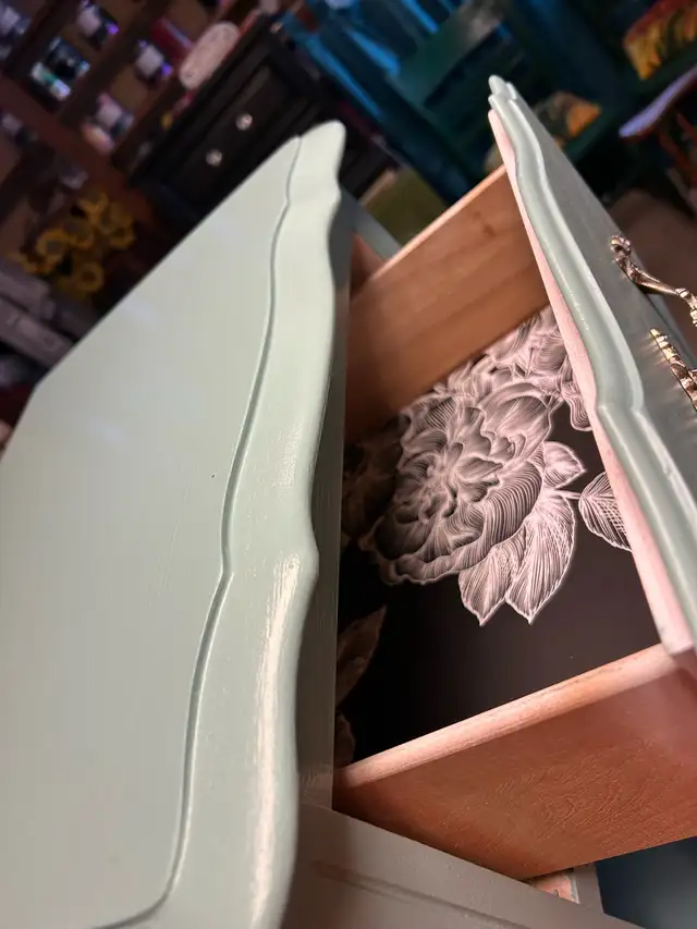 "Seafoam Green" 1-Drawer Nightstand. - Photo 2