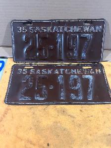 1935 Saskatchewan license plates