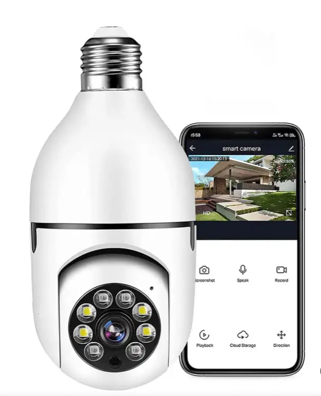 Caméra de sécurité sans fil WiFi intégrée à une ampoule