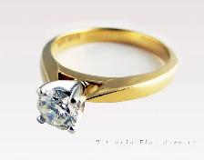 14KT Y/Gold 0.5CT Round Solitary Diamond Ring. Naturally Mined!