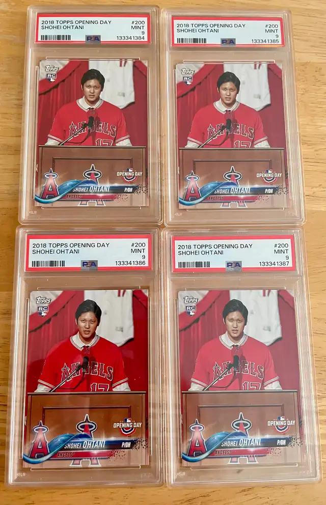 Lot of (4) Shohei Ohtani RC - PSA 9 Modern Babe Ruth!