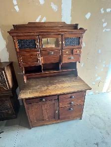 Free delivery Antique Oak Kitchen Hutch Cabinet