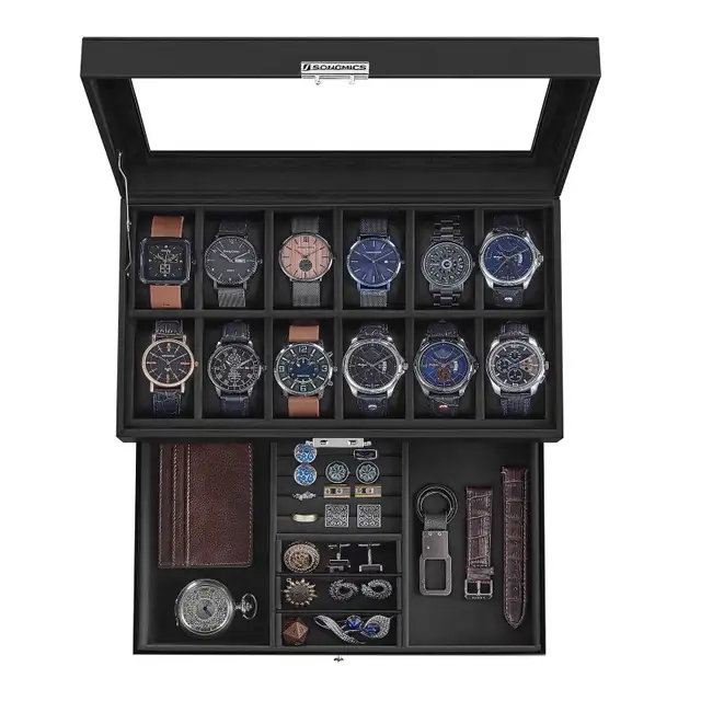 SONGMICS 2-Layer Watch Box Organizer