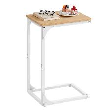 VASAGLE C-Shaped Side Table – Almond Yellow & Cloud White