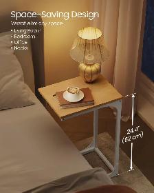 VASAGLE C-Shaped Side Table – Almond Yellow & Cloud White - Photo 3