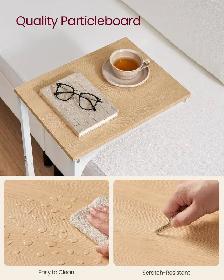 VASAGLE C-Shaped Side Table – Almond Yellow & Cloud White - Photo 4