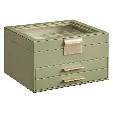 SONGMICS GISELLA Jewelry Box – Avocado Green & Gold