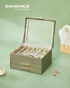 SONGMICS GISELLA Jewelry Box – Avocado Green & Gold - Photo 2