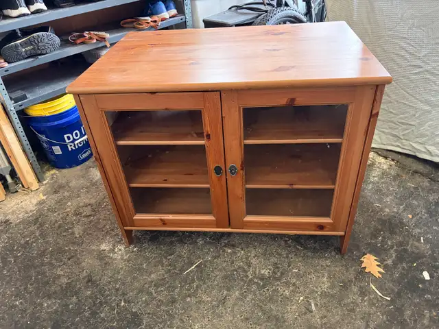 TV stand with glass doors