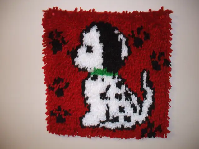 Latch Hooked Items ready to be penned to your wallr wall - Photo 2