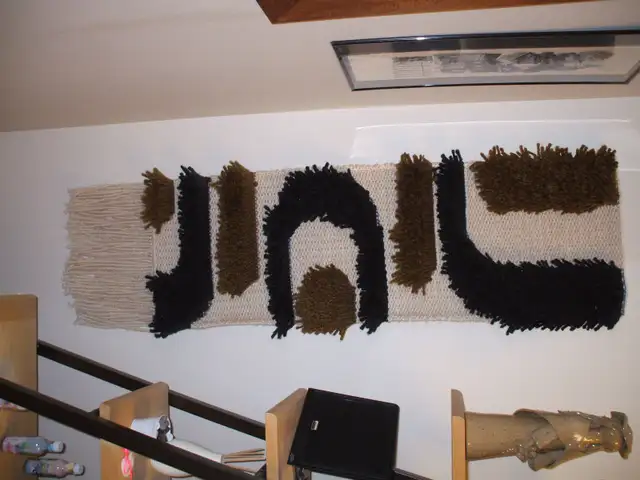 Latch Hooked  ready to be pinned to your wall or what ever