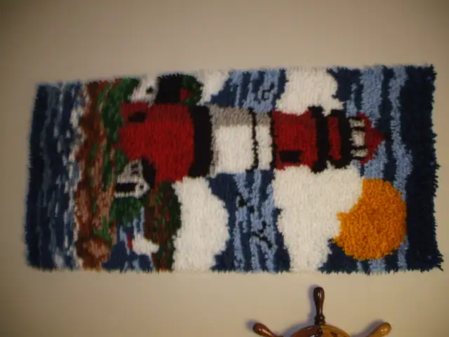 Latch Hooked (Ready to be pinned to your wall or what ever