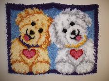 LATCH HOOKED (ready to be pinned  to your wall  or what ever