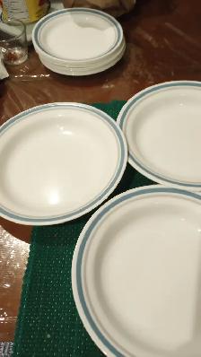482F Corelle Slate Flat Rimmed Soup Bowls 3 pieces $15