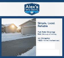 $20 Flat Rate Snow Removal - Alex’s Snow Removal