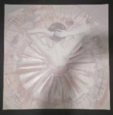 Ballerina painting in pink and grey $15