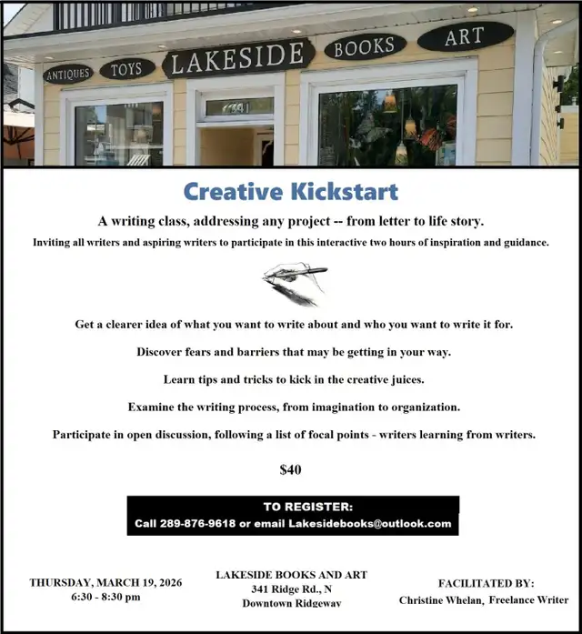 Writing Class in Ridgeway in March