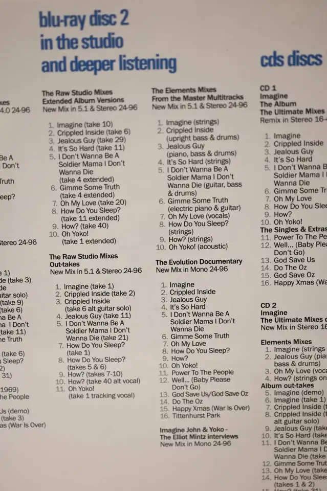 Imagine John Lennon the Ultimate Collection (4 Cd/2 Blu-Ray) NEW - Photo 6