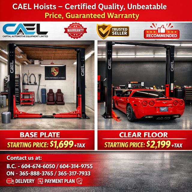 New CAEL Two Post Hoists Lift - Certified &Warranty &Finance C