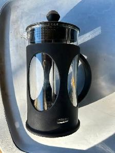 ONE NICE GLASS COFFEE FRENCH PRESS  RARELY EVER USED
