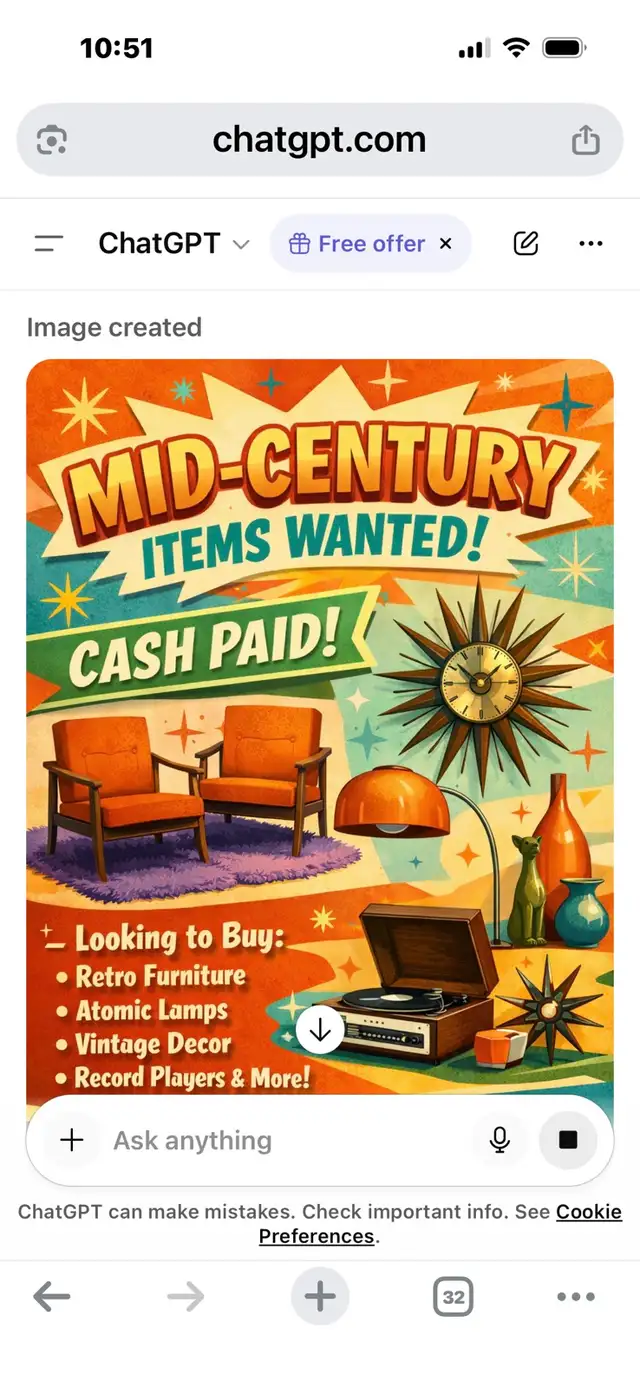Mid century items wanted