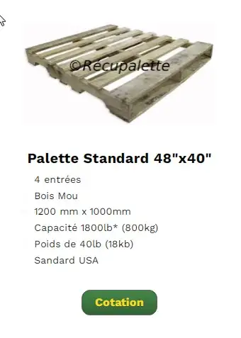 Palette de bois - wood pallet - À vendre/For sale - Photo 3