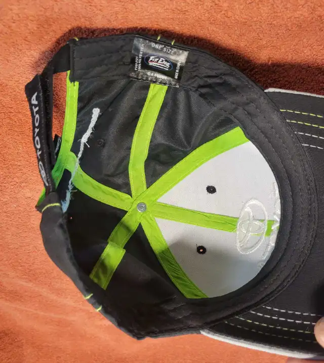 Toyota hat grey black neon stitching excellent shape - Photo 7