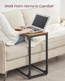 VASAGLE Set of 2 C-Shaped Side Tables – Rustic Brown   Black - Photo 6