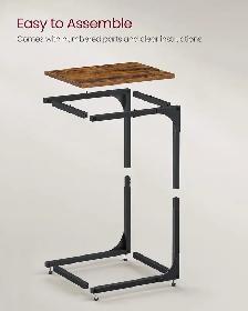 VASAGLE Set of 2 C-Shaped Side Tables – Rustic Brown   Black - Photo 8