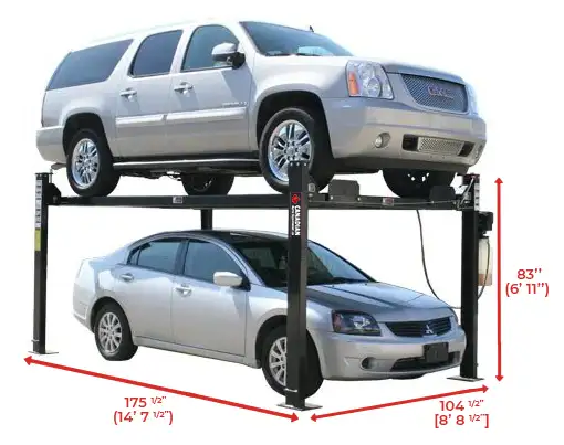 SUPER 4 Post Car Lift, Parking Lift, Storage Lift 8000lb-MB