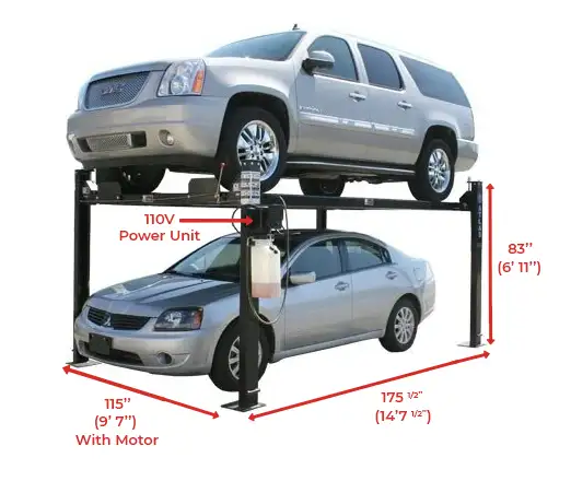 SUPER 4 Post Car Lift, Parking Lift, Storage Lift 8000lb-MB - Photo 4