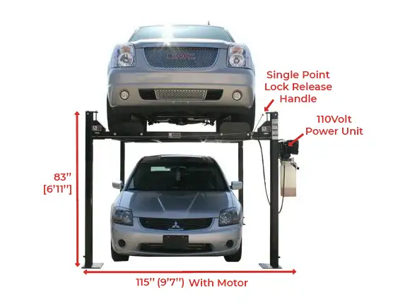 SUPER 4 Post Car Lift, Parking Lift, Storage Lift 8000lb-MB - Photo 5
