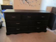 BLACK DRESSER 7 DRAWER  ( real wood )