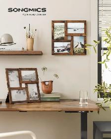 SONGMICS 4-Photo Collage Frame – Rustic Brown (4x6") - Photo 2