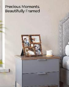 SONGMICS 4-Photo Collage Frame – Rustic Brown (4x6") - Photo 3