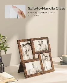 SONGMICS 4-Photo Collage Frame – Rustic Brown (4x6") - Photo 4
